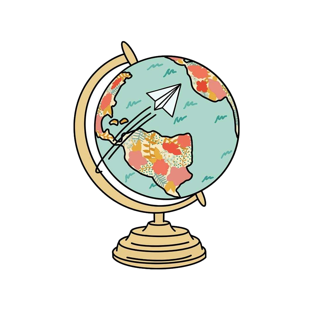 Floral World Map Sticker